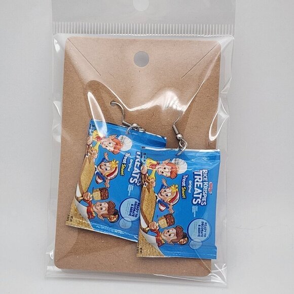 Mini-Brands "Rice Krispy Treats" Stainless Steel Fishhook Earrings - Picture 1 of 3